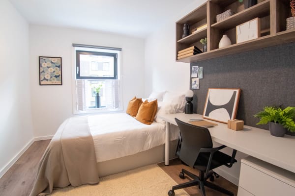 Interior of a student bedroom at UAL Halls