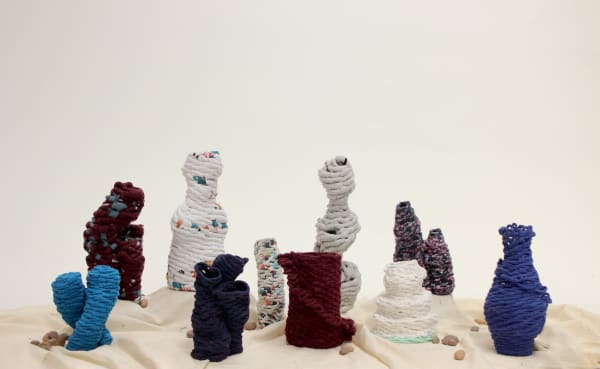 Multiple soft soft fabric sculptures