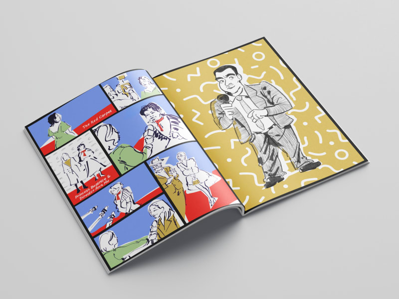 Booklet mockup, inside spread.