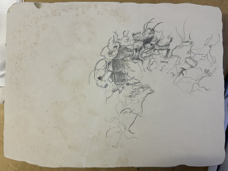 Stone Lithography drawing process.