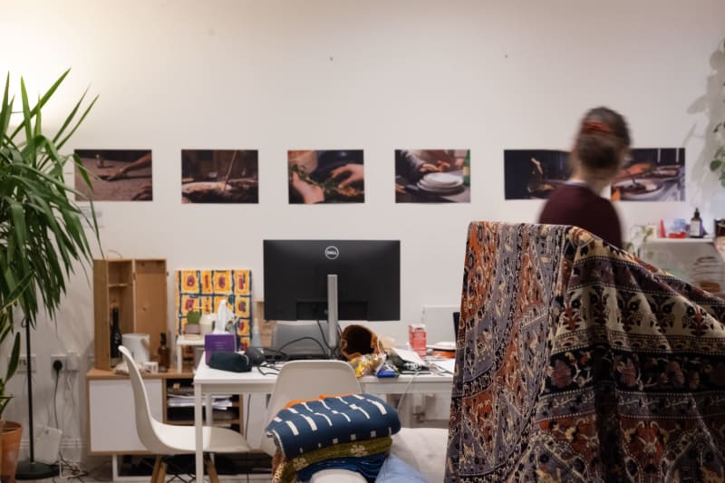 Photography and ceramics representing domestic labor