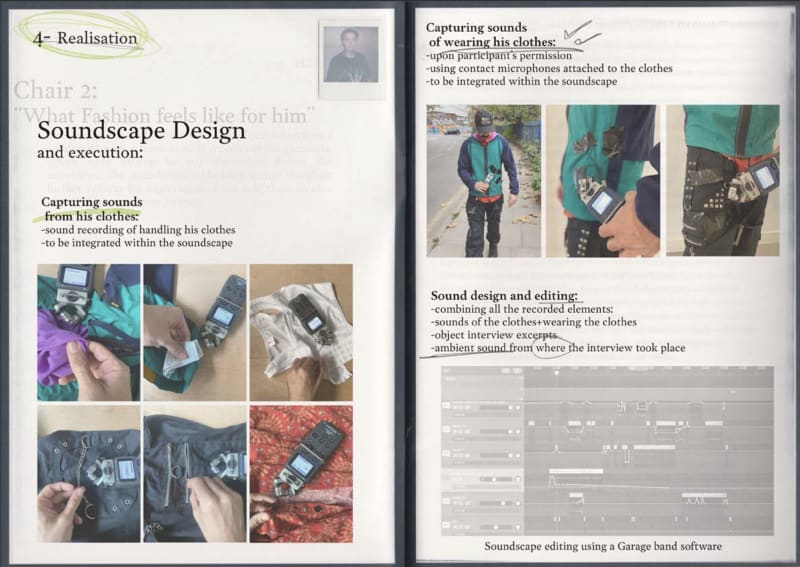 pages from creative process portfolio. 