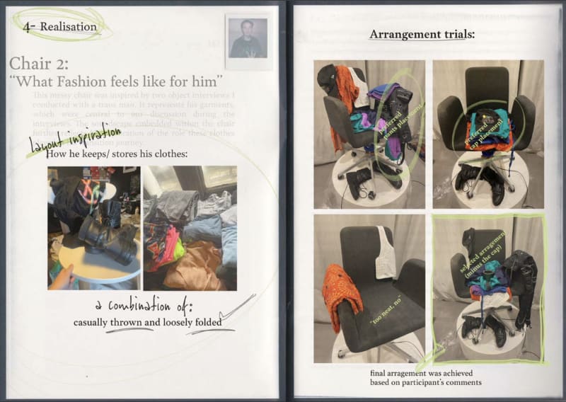 pages showing the project's process