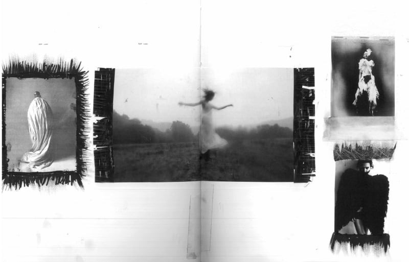 Sketchbook pages of mixed collage