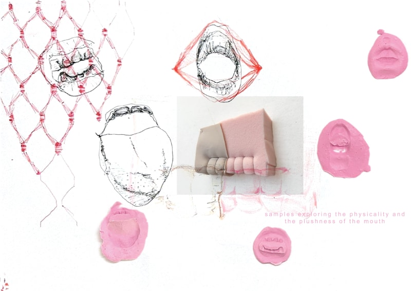 Drawings and images of memory foam and alginate samples