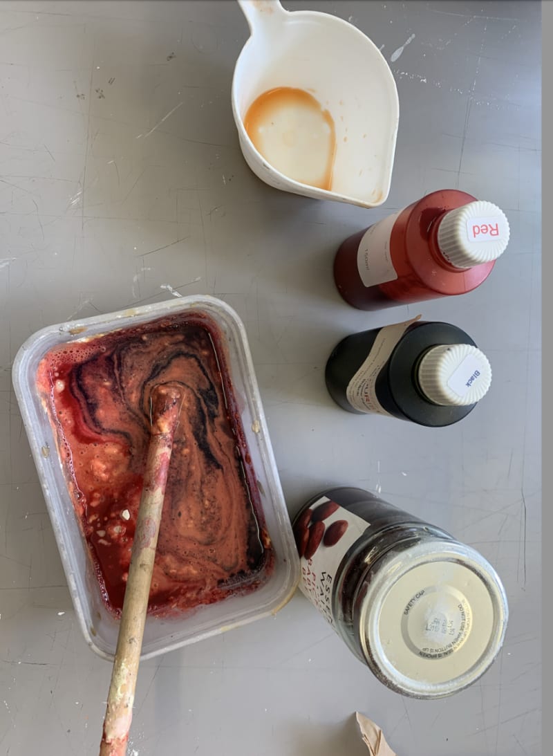  experimented with creating fake blood, testing a range of materials and ingredients to find the right consistency and color.