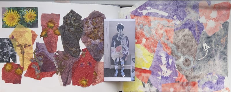 Dried flower to heat resist print onto fabric