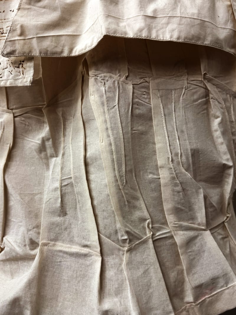 Close up shots of my garment - the skirt which uses pleats
