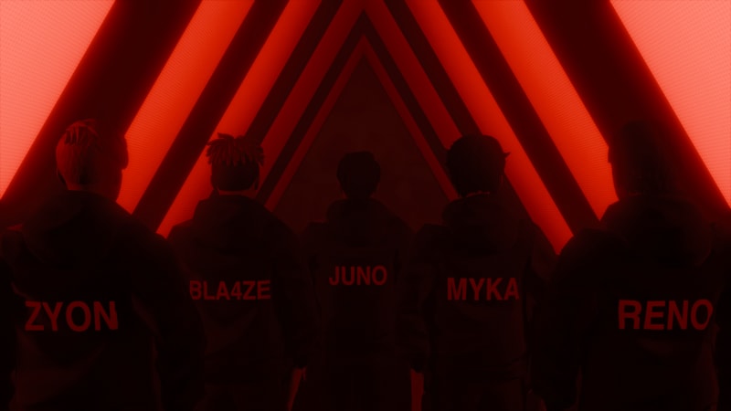 Players walk through a red entrance, highlighting the intensity and ritual of the esports opening.