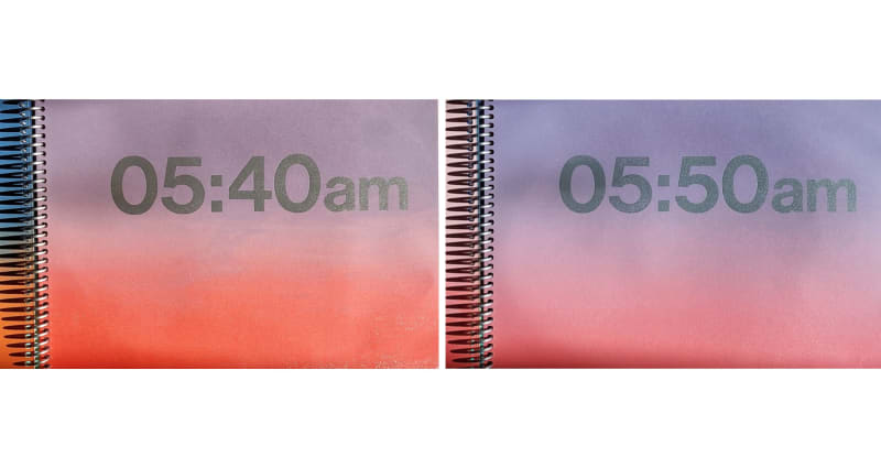 This work aims to capture the transformation of the colours that unfolds during the hours of sunrise and sunset, based on my personal experience. 