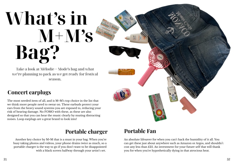 'What's in M+M's bag?' page