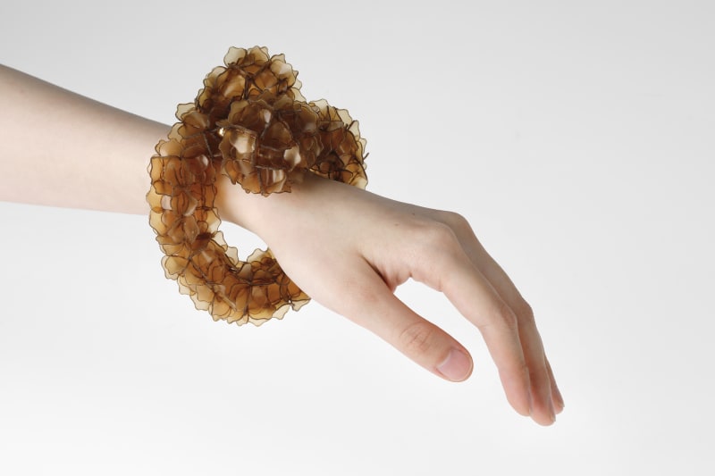 Sorghum-Dyed Bangle in Fish Scale Bioplastic with Rounded End Details