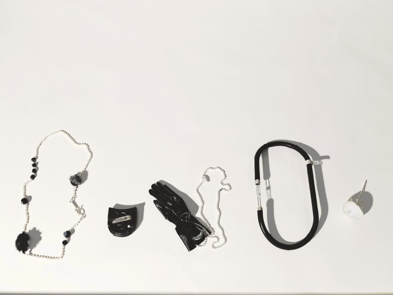 A photograph of 5 pieces in Lost Pearl Collection 