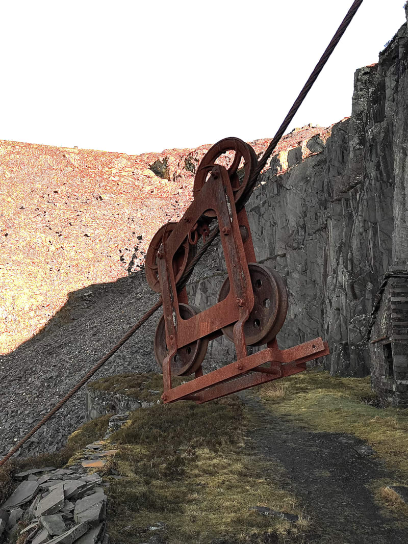 A photo of quarrying machinery in a quarry.