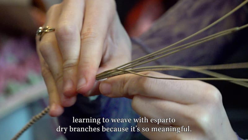 Silvia weaving with esparto dry branches