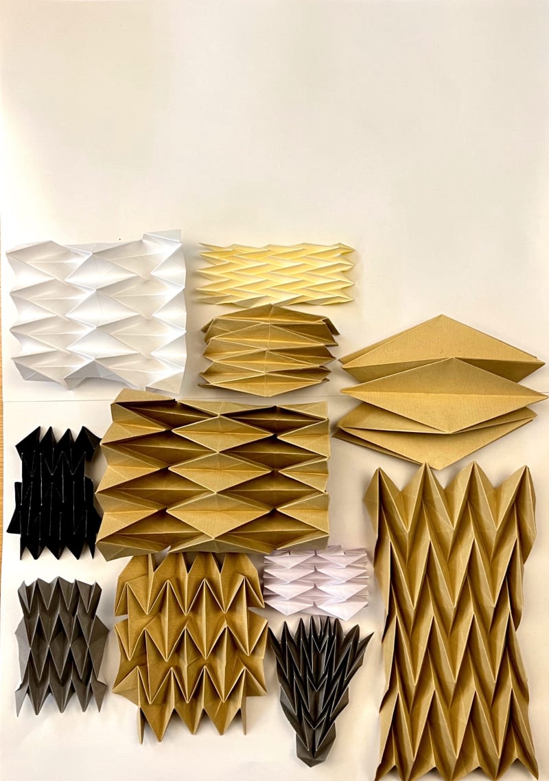 Origami test with pure colour paper