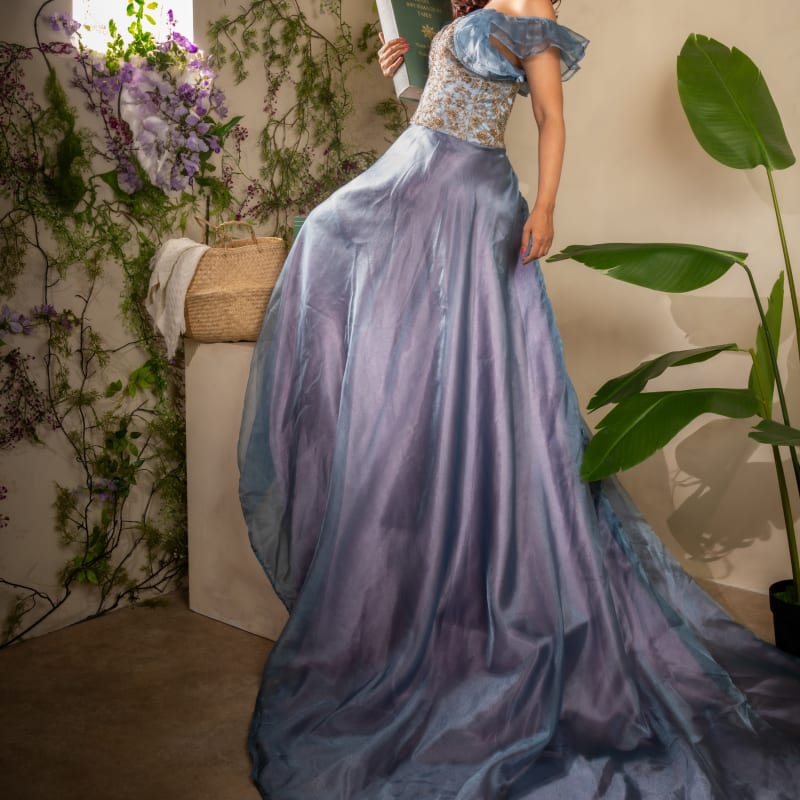 Fusion dress for south Asian embroidery with Dior 