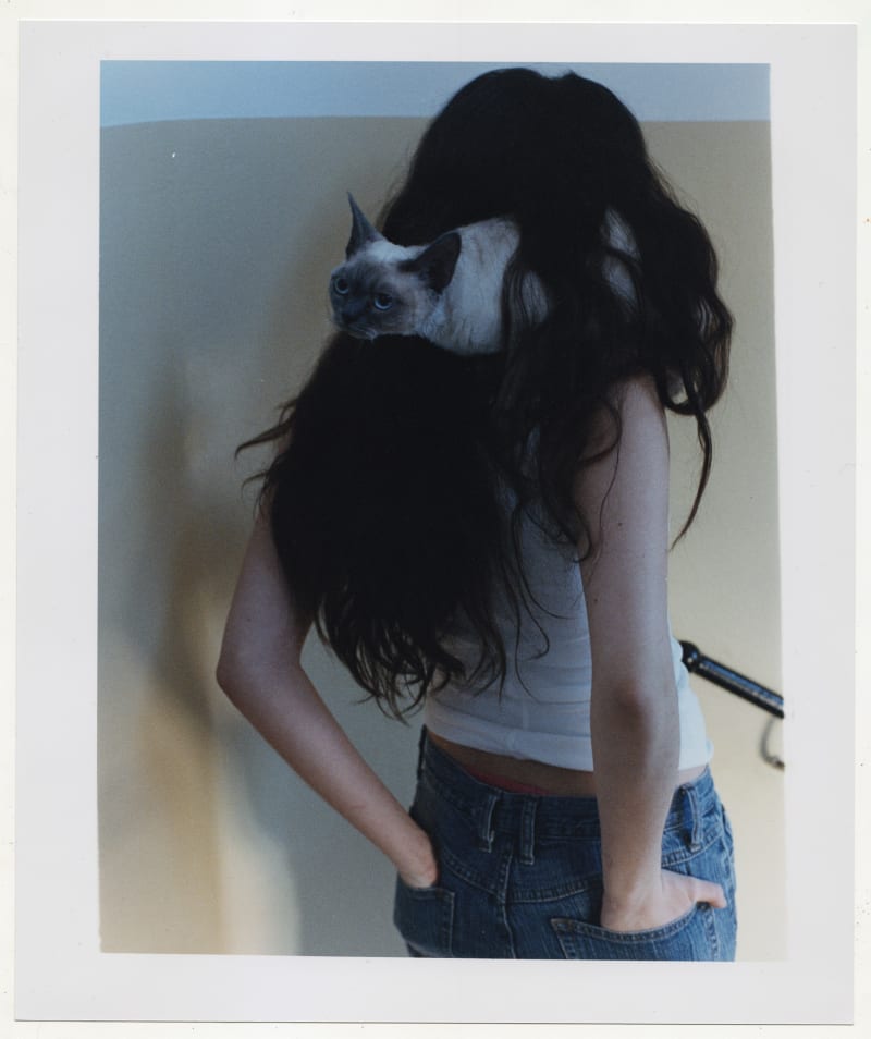 Photo shows girl with her cat around her neck.