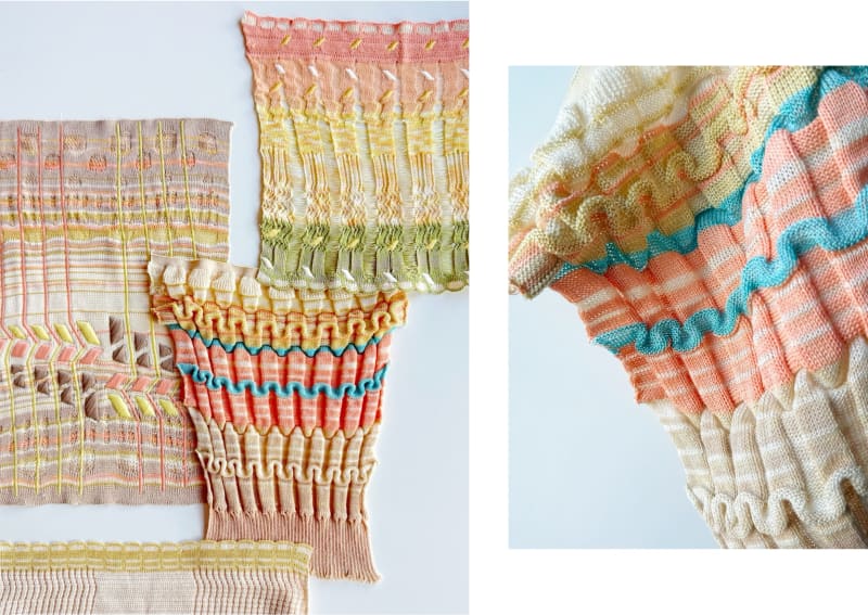 This small pink collection is for the fashion and most of them are silk and linen. All of these fabrics are made by DUBIED.