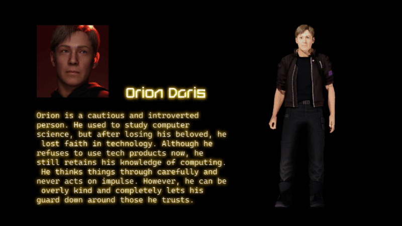 Full-body rotation views and headshots of the male protagonists