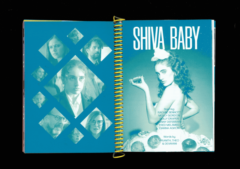 Compilation of digital spreads and scans from the chapters 'Digital Spaces, Familiar Faces' and 'Shiva Baby (2020)'