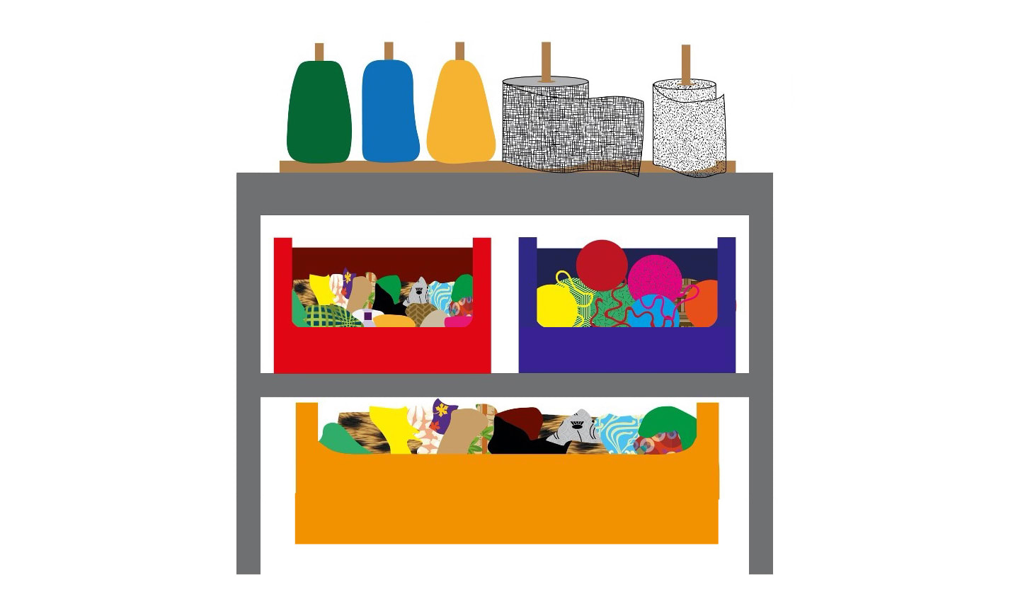 illustration of craft table