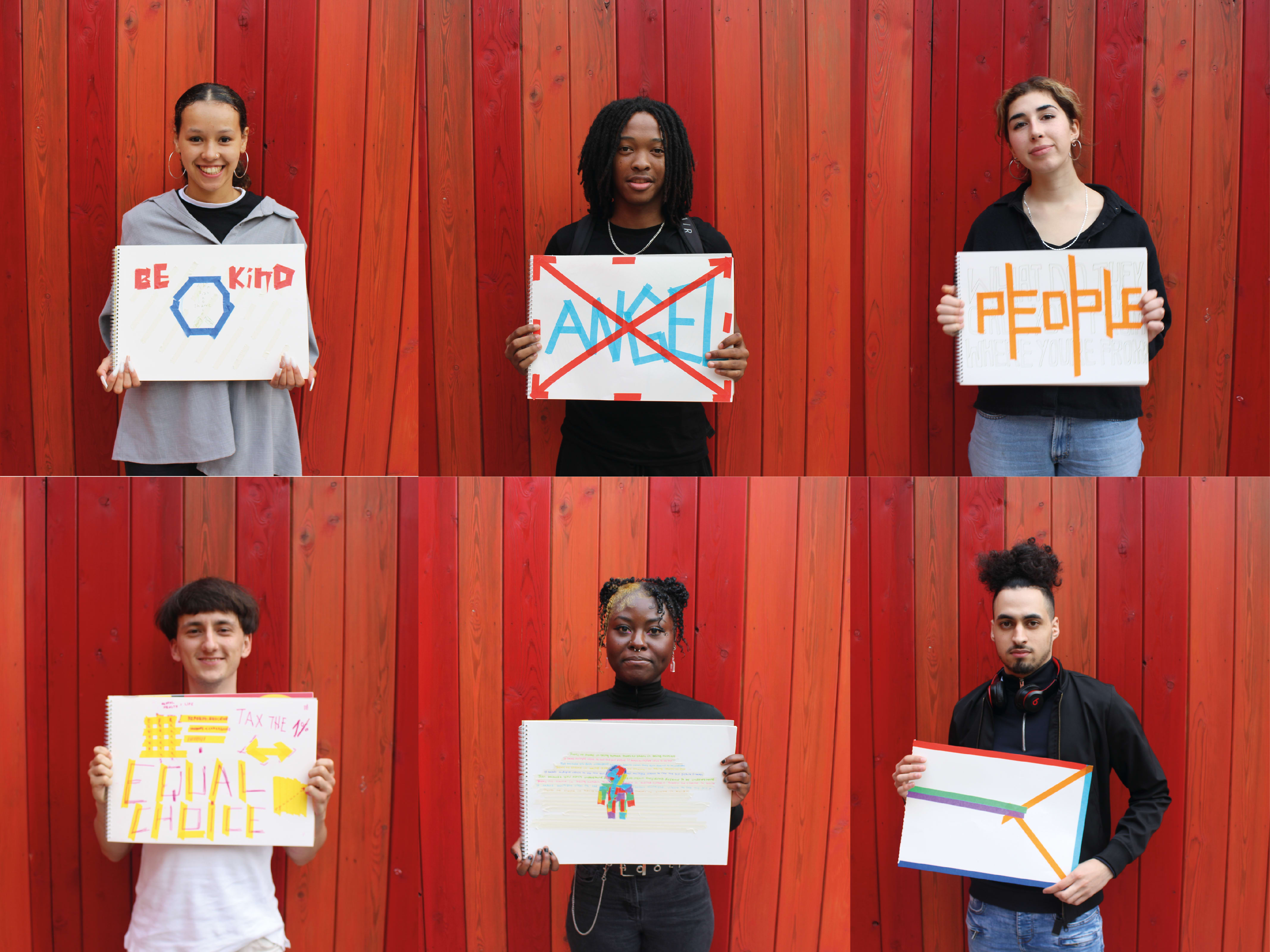 ReGo Project Participants. holding their manifestos. Photo by Francesco Mazzarella.