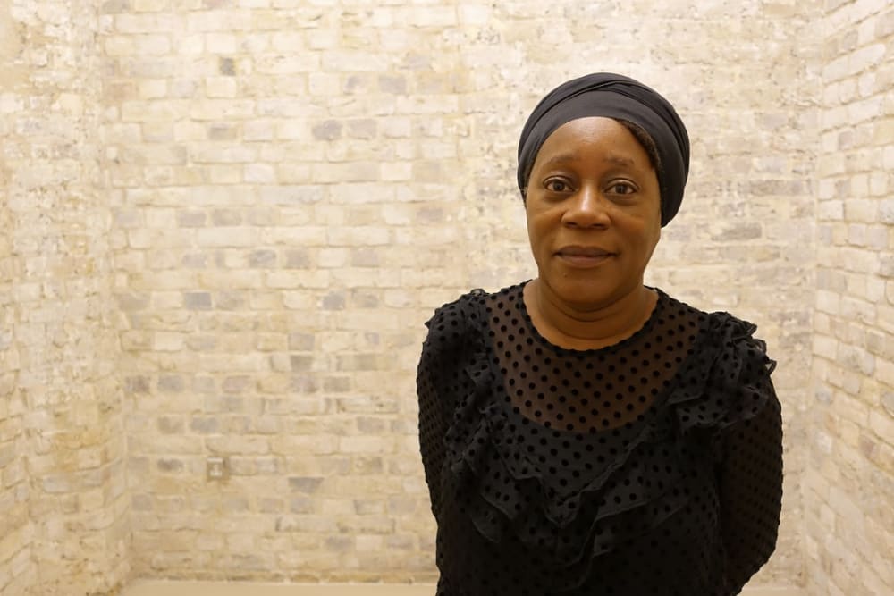Professor Sonia Boyce. Photography by Lorian Reed-Drake at BBC Studios 