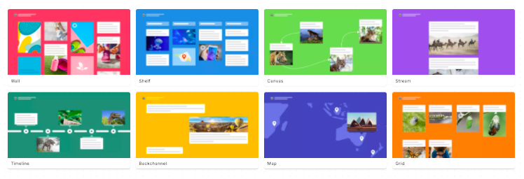 a page displaying multiple different colourful pages from a website