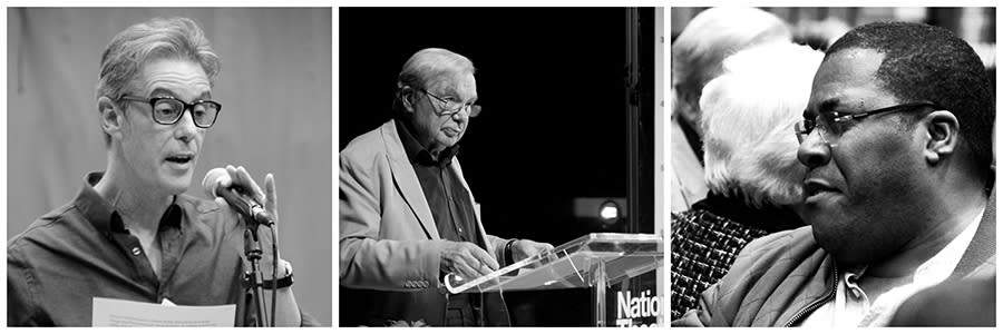 An image of three men in black and white 