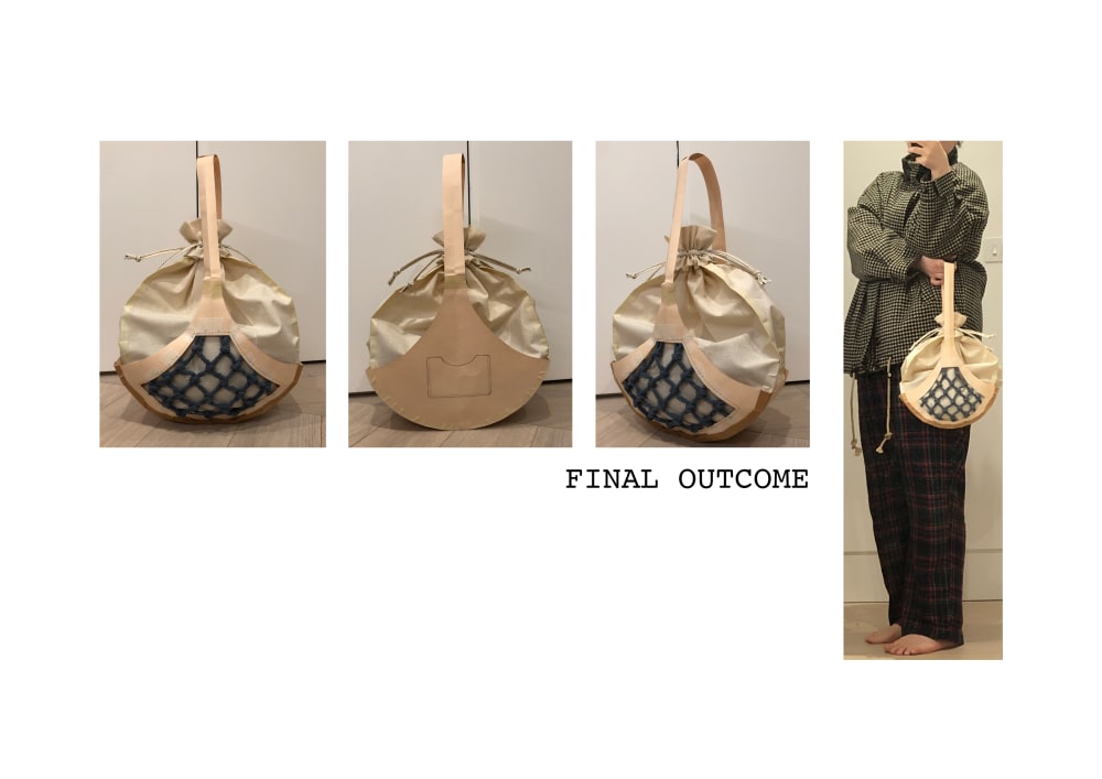 collage of leather bag accessory design