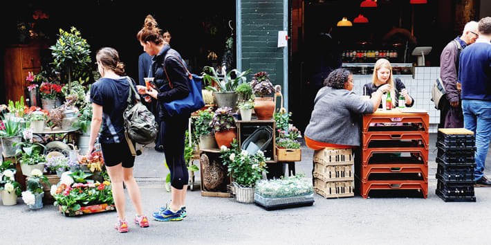 People at an outdoor market