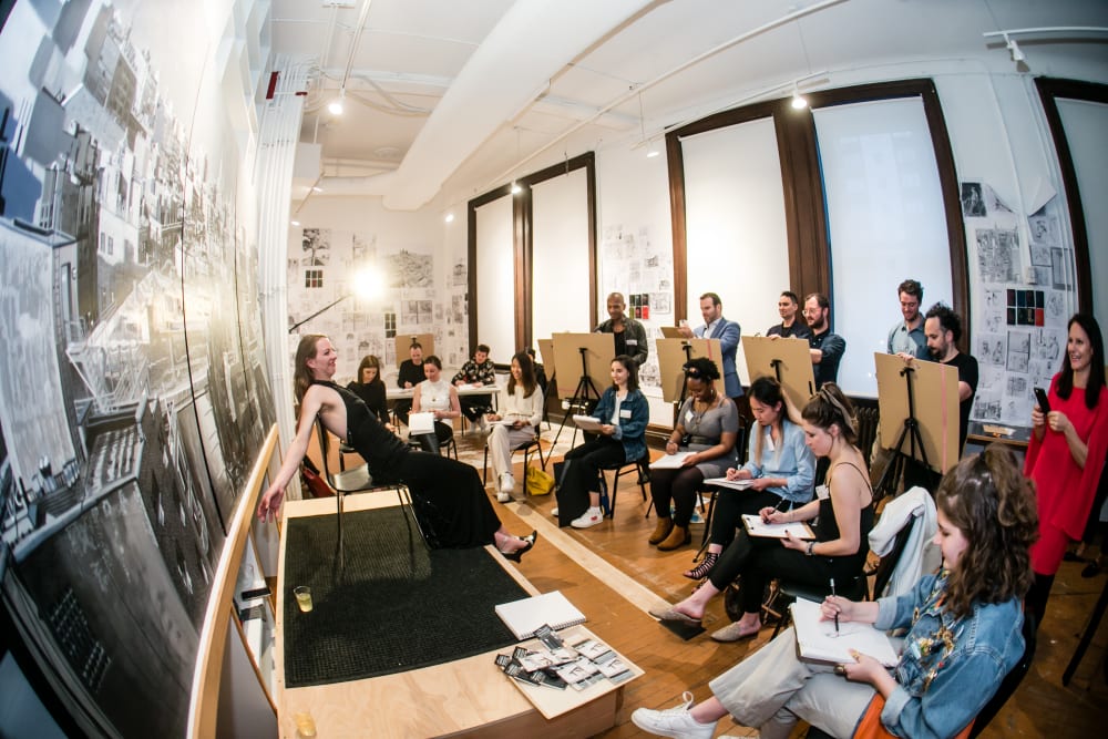 Guests in the life drawing session