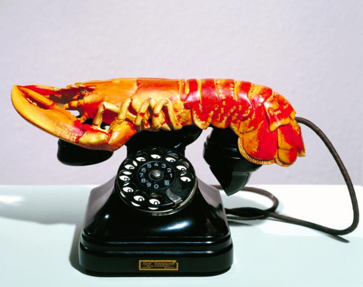 a lobster telephone artwork by Salvador Dail
