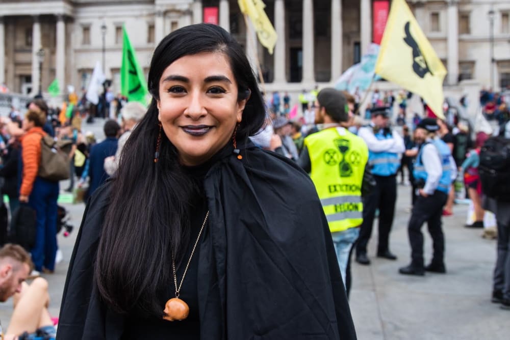 Photo of Cristina protesting
