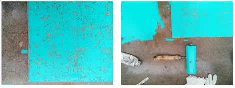 Preparing a screen for etching with blue paint