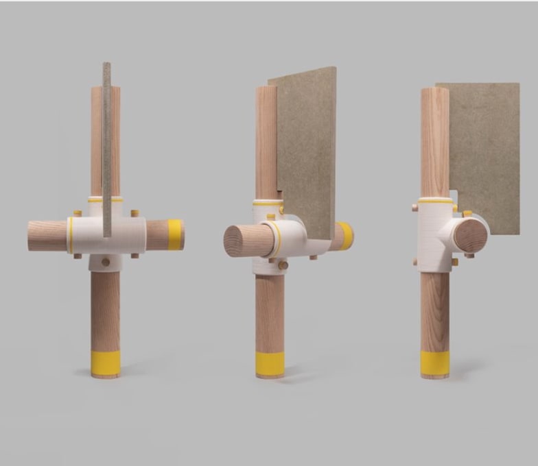 An example of 3D printed parts on a wooden object