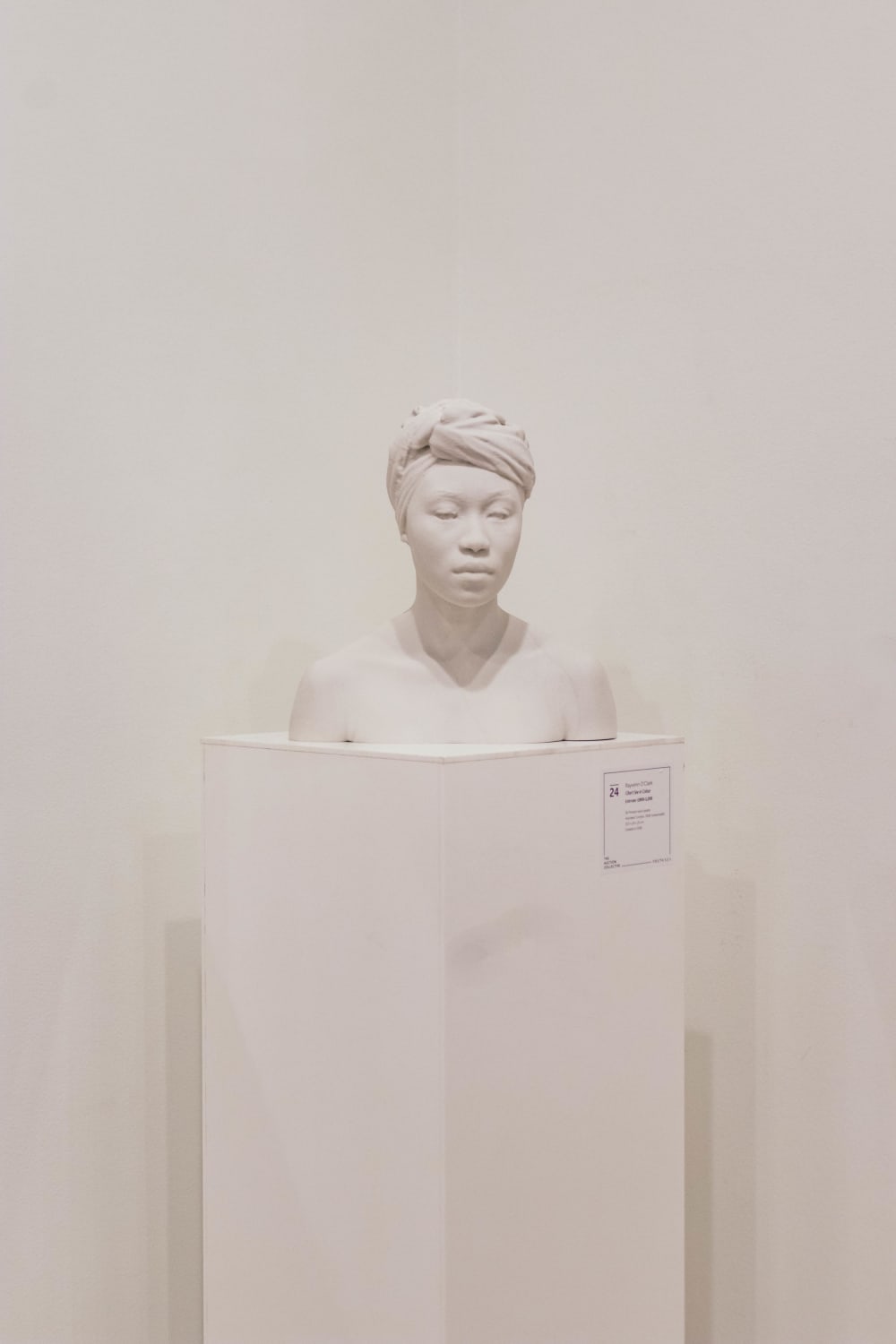 A white bust of a woman.