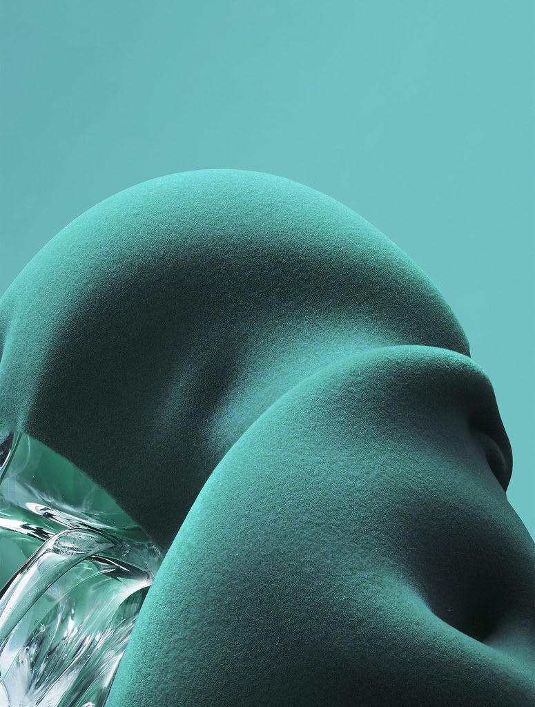 Digitally rendered Green fabric on a green background.