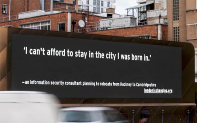 Advert declaring - I can't afford to stay in the city I was born in