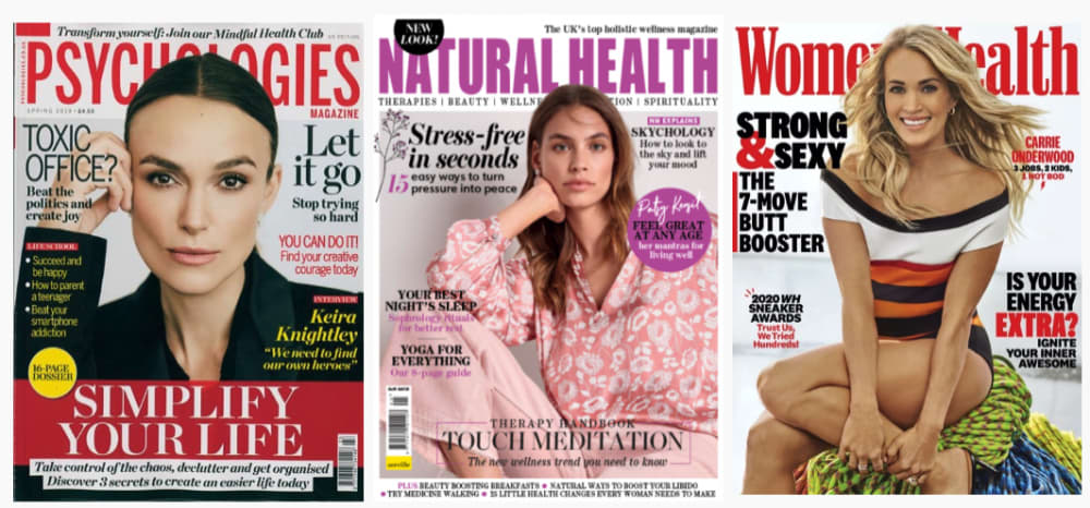 3 womens magazine cover images