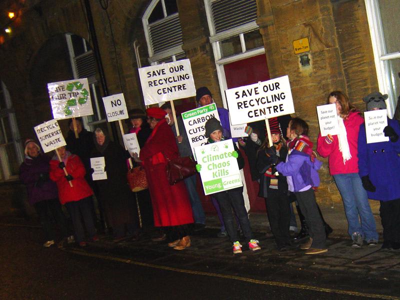 A group of people protesting