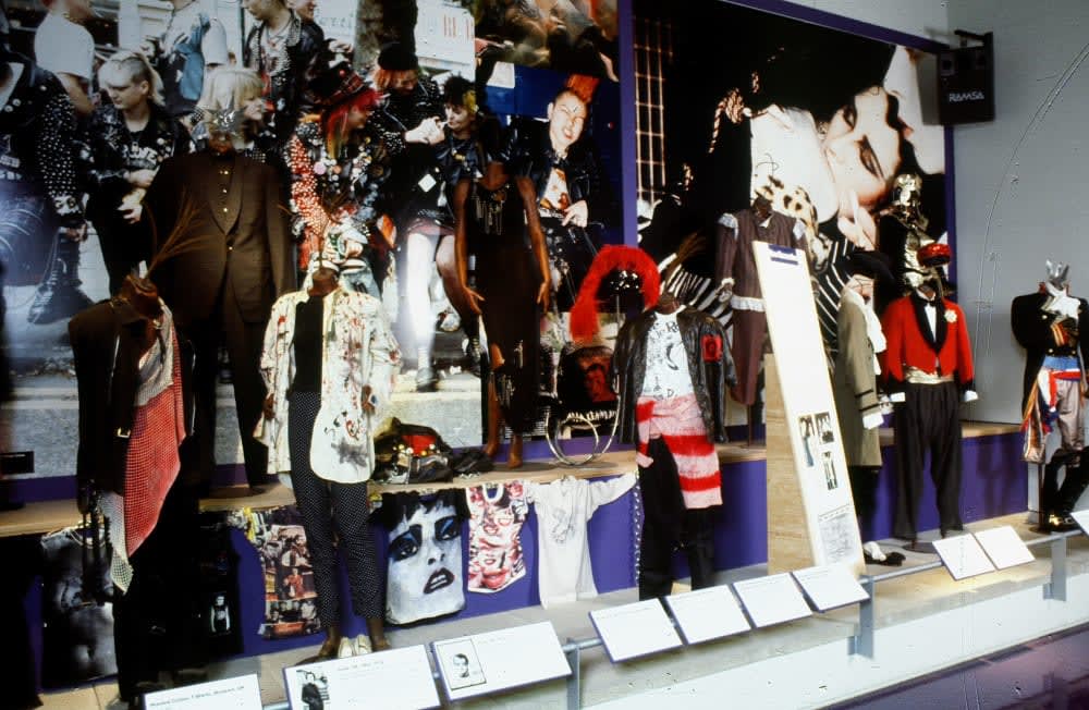 A display of punk clothing