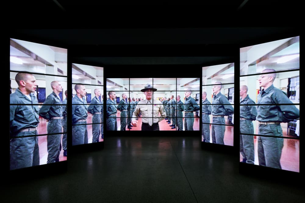 multi screen projection of film still