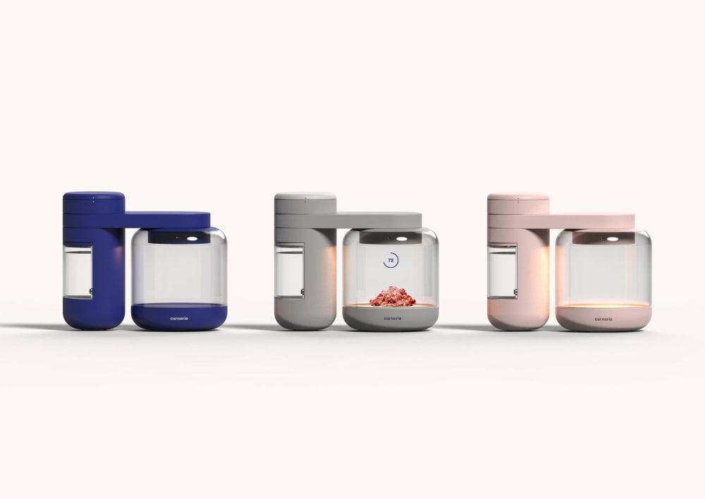 CAD image of three similar product with opaque coloured and transparent sections