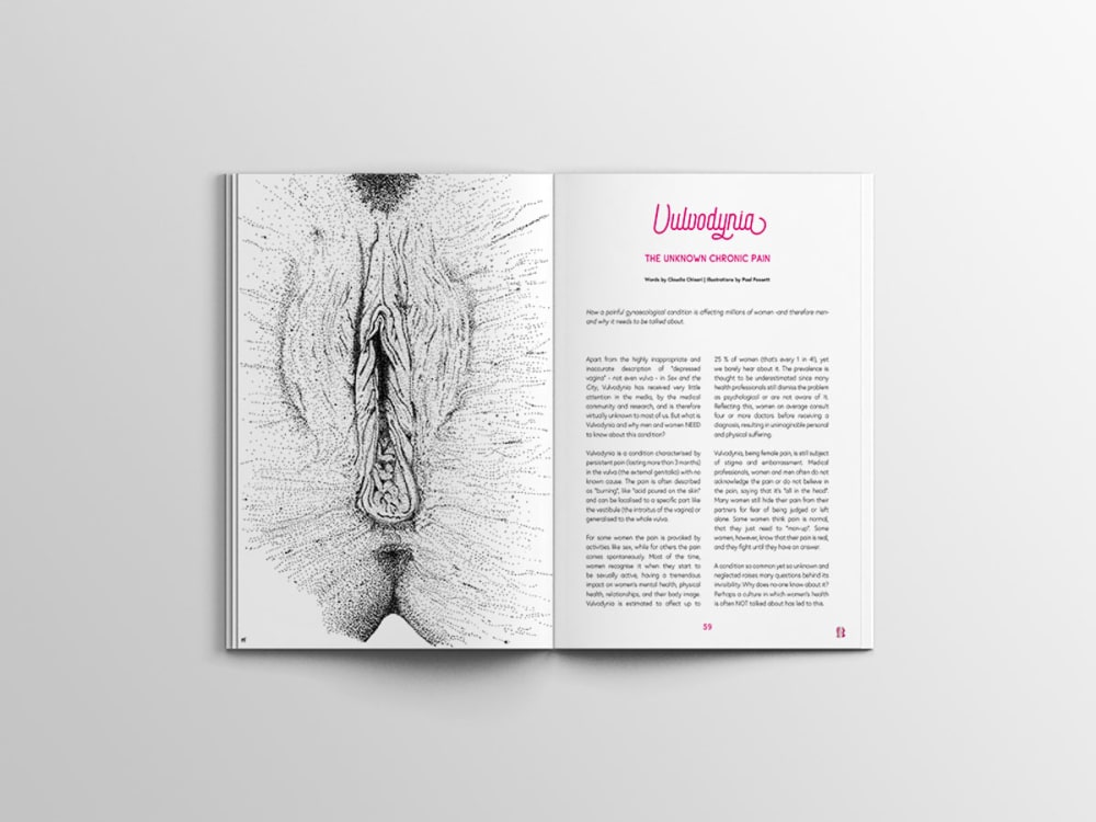 vulvodynia drawing in book