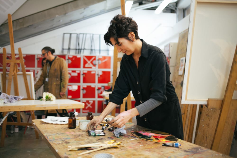 Student in workshop.