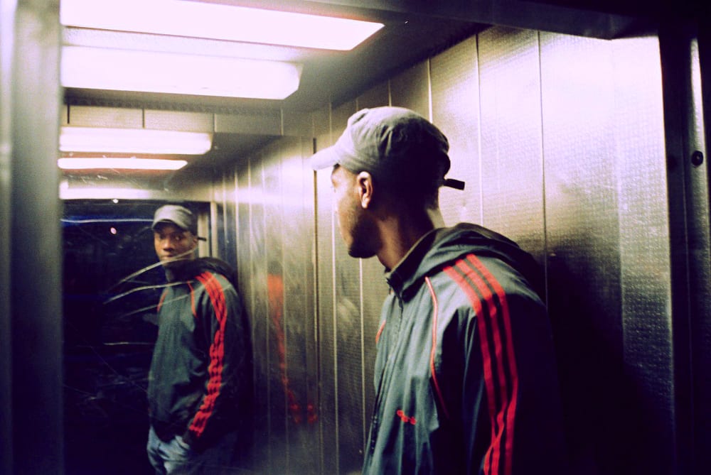 Daniel Oduntan in a lift