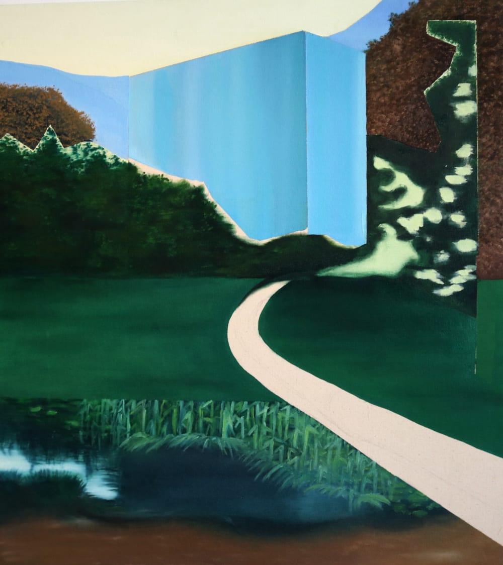 Oil painting of an outdoor scene