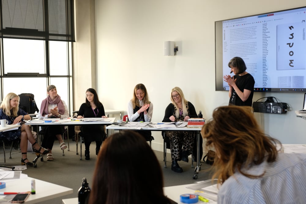 People sitting in a classroom.